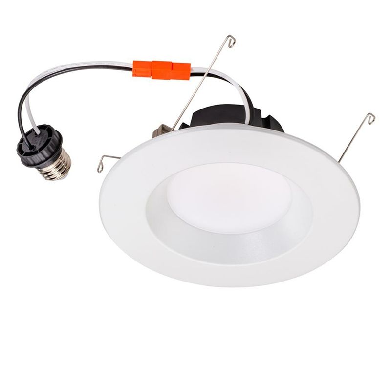 Topaz LED Performance Retrofit Downlight 6in 9W 5-Color Select Smooth Trim Polyamide Plastic 770lm IC Rated Dimmable