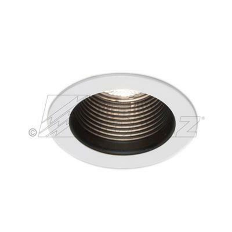 Topaz 6in Can Trim Black Baffle Reflector with White Ring Uses BR/PAR30 Lamps or LED Equiv Topaz 6in Can Trim Black Baffle Reflector with White Ring Uses BR/PAR30 Lamps or LED Equiv
