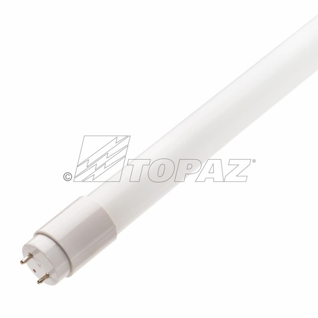 Topaz LED T8 48in Linear Tube Type A Direct 3000K 13W 1950lm Med Bi-pin G13 PET Coated Glass Topaz LED T8 48in Linear Tube Type A Direct 3000K 13W 1950lm Med Bi-pin G13 PET Coated Glass