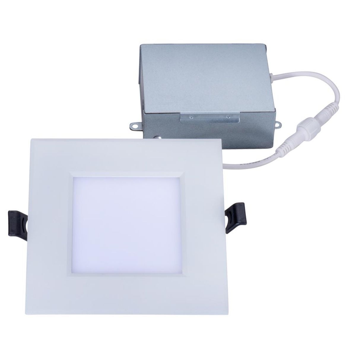 Topaz 4in Canless Square Recessed Downlight 9W 570lm 5-CCT Select 120V 50W-Equiv IC Rated