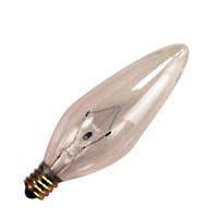 Incandescent Decorative Clear Torpedo B10 Bulb Candelabra Base 15W C-7A/3 Filament Dimmable