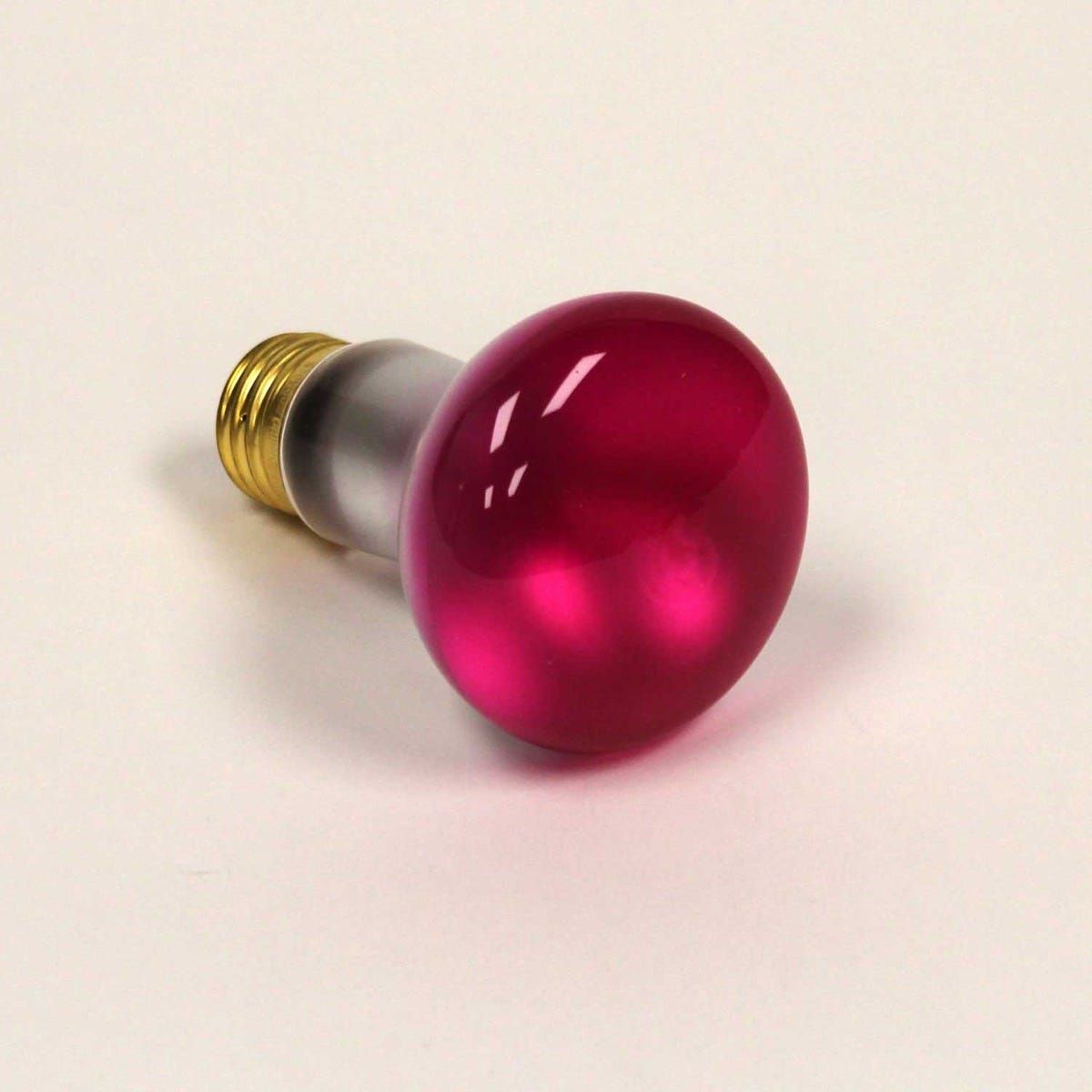 R20 Reflector Flood Incandescent Bulb 50W 2700K Medium (E26) Base 130V Pink Dimmable