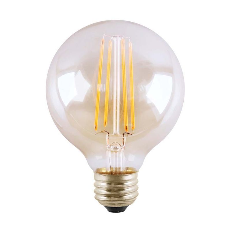 LED Globe (G25) Filament Bulb Clear Medium (E26) Base 120V 500 Lumen 15000 hours 82 CRI Dimmable