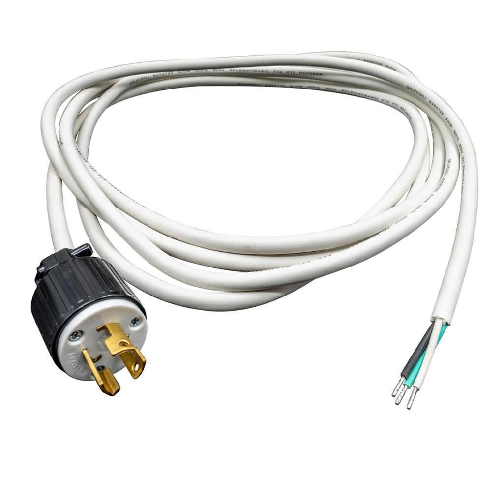 Topaz 12FT white Cord and Plug Set 277V with Nema L7-15 15A Twist Lock Plug