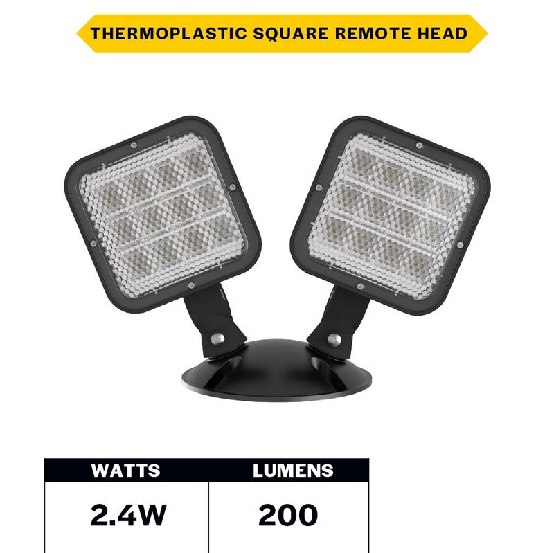 Emergence LED Double Remote Head Square Outdoor Black, 2.4W, 3.6-15VDC Input