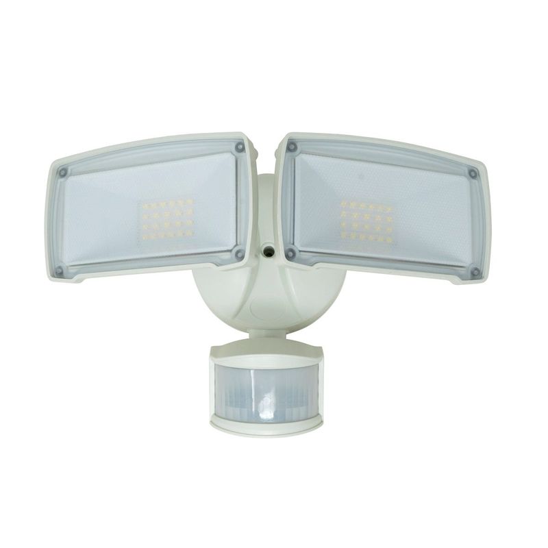 Topaz 2-Head Motion Activated White LED Security Light 32W 3200lm 6000K Wall Mount