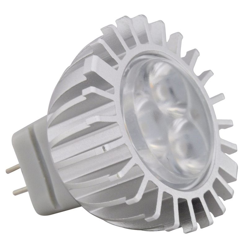 LED MR11 Flood 3W 30 Degree 5000K GU4 Base 10-18V - 250 Lumen - 40000 hours - 80CRI