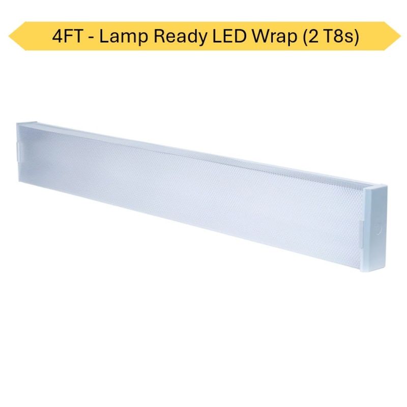 ProLED Lamp Ready Wrap Fixture 4ft 2 Lamp T8 Double End Bypass 120-277V