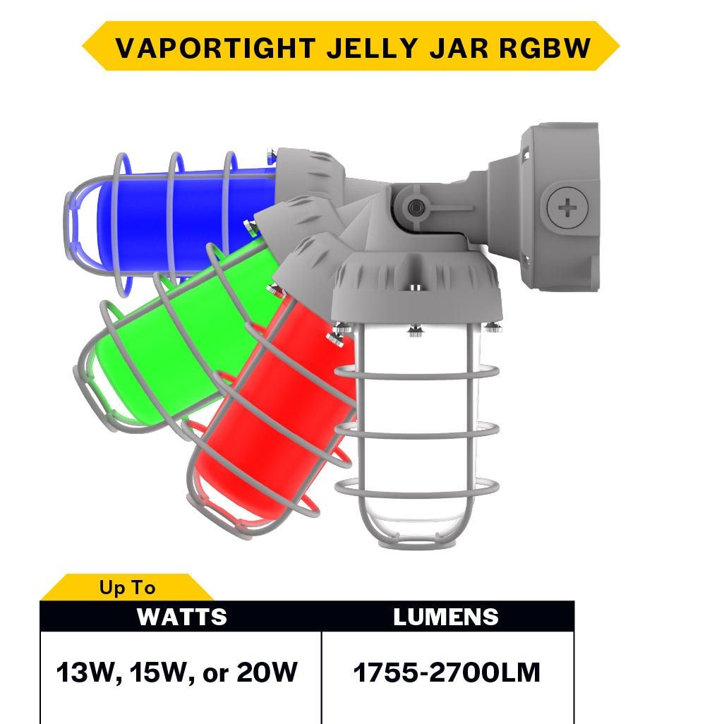 LED Vaportight Adjustable Arm Lumen and Color Selectable 1755-2700LM Red Green Blue or White(5K) 120-277VAC Polycarbonate Lens Grey Die-cast Aluminum Body (13W-15W-20W) Dimmable LED Vaportight Adjustable Arm Lumen and Color Selectable 1755-2700LM Red Green Blue or White(5K) 120-277VAC Polycarbonate Lens Grey Die-cast Aluminum Body (13W-15W-20W) Dimmable