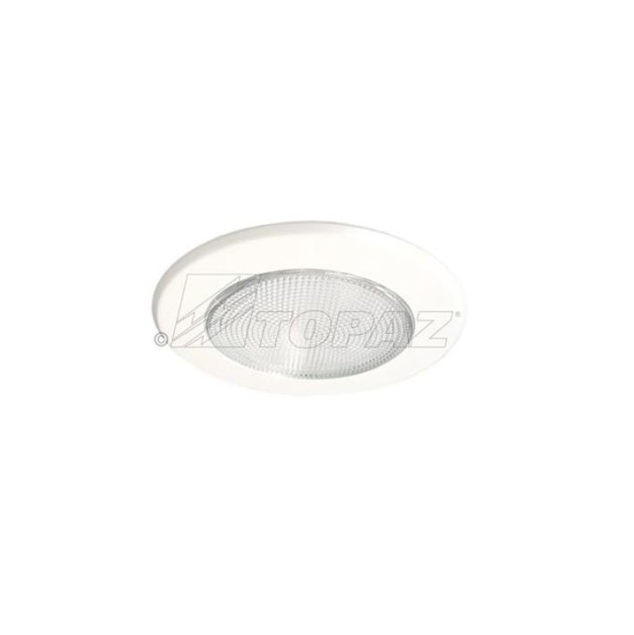 Topaz 5in Can Trim Fresnal Shower Trim with White Ring uses Uses A19, PAR20 Lamps or LED Equiv Topaz 5in Can Trim Fresnal Shower Trim with White Ring uses Uses A19, PAR20 Lamps or LED Equiv