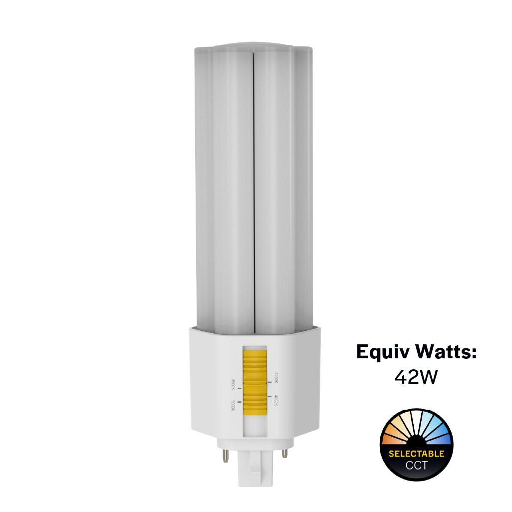 LED Triple Tube Omni-Directional Plug-In Lamp GX24D 2-Pin Base 3000K-3500K-4000K-5000K 17 Watt (42W Equivalent) Ballast Bypass Type B, Non-Dimmable