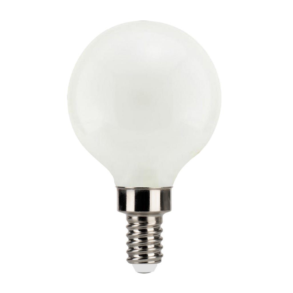 LED Filament Globe G16.5 Bulb Candelabra (E12) Base 5000K 3.8W 350 Lumens (40W Equiv) Frosted Dimmable T20/T24 Gen-4 LED Filament Globe G16.5 Bulb Candelabra (E12) Base 5000K 3.8W 350 Lumens (40W Equiv) Frosted Dimmable T20/T24 Gen-4
