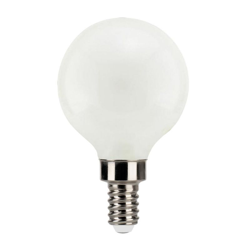 LED Filament Globe G16.5 Bulb Candelabra (E12) Base 5000K 3.8W 350 Lumens (40W Equiv) Frosted Dimmable T20/T24 Gen-4