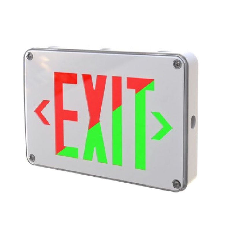 Emergence Series, Wet, Cold-Location, Exit Sign, White Housing, Field-Selectable Red or Green Legend with Field-Selectable Single/Double Face, Self-Diagnostics, Remote Capacity Emergence Series, Wet, Cold-Location, Exit Sign, White Housing, Field-Selectable Red or Green Legend with Field-Selectable Single/Double Face, Self-Diagnostics, Remote Capacity