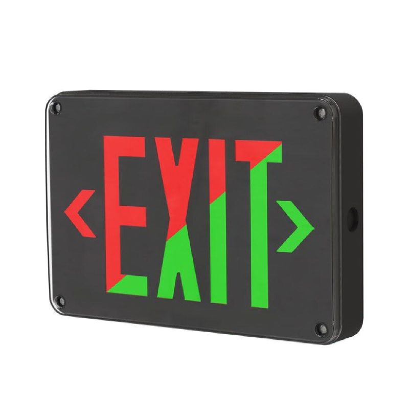 Emergence Series, Wet, Cold-Location, Exit Sign, Black Housing, Field-Selectable Red or Green Legend with Field-Selectable Single/Double Face, Self-Diagnostics, Remote Capacity Emergence Series, Wet, Cold-Location, Exit Sign, Black Housing, Field-Selectable Red or Green Legend with Field-Selectable Single/Double Face, Self-Diagnostics, Remote Capacity