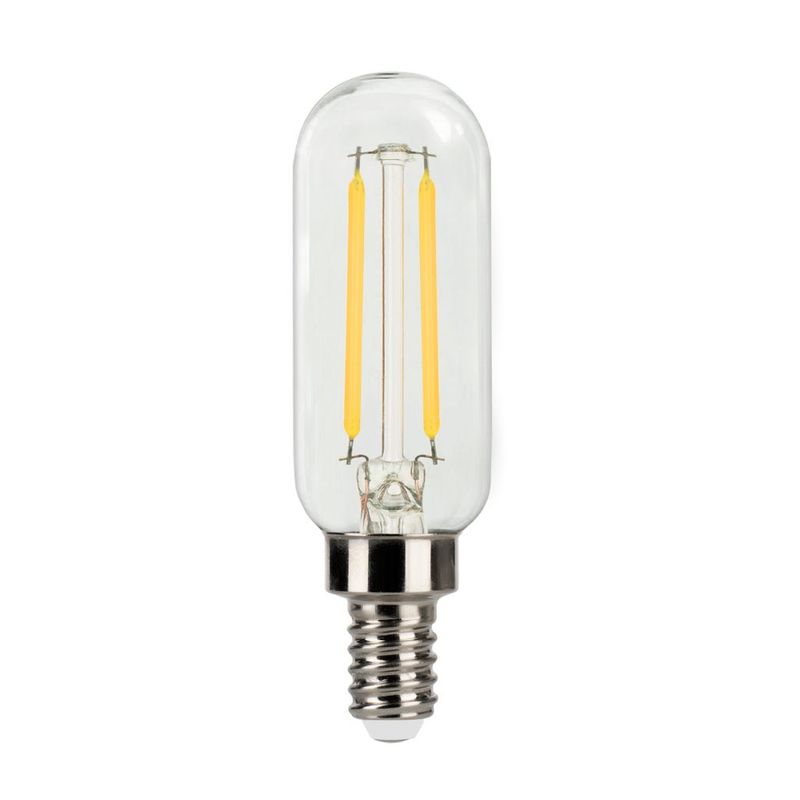 LED Filament Tube 3in T8 Bulb Candelabra (E12) Base 3000K 5W 450 Lumens (40W Equiv) Clear Dimmable T20 Gen-4