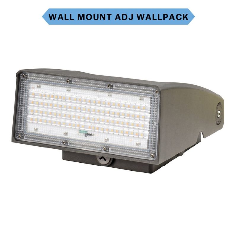 Topaz LED Adjustable to 90Deg Wallpack Power & Color Selectable to 40W 5270lm 3-4-5K 0-10V Integrated Photocell