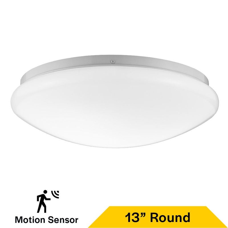 Flush Mount White Mushroom 13 Flush Mount White Mushroom 13" Selectable CCT 27/30/35/40/50K 21W 1400LM 120V TRIAC Dimming Plastic Lens with Microwave Motion Sensor
