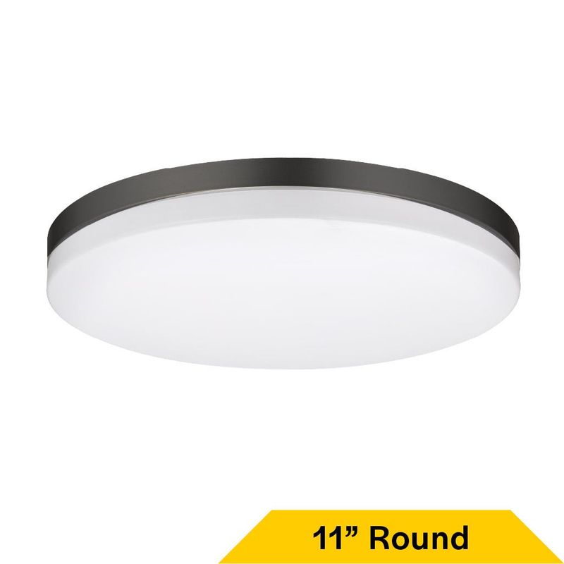 Flush Mount Black Trim Slim Drum 11 Flush Mount Black Trim Slim Drum 11" Selectable CCT 27/30/35/40/50K 15W 1050LM 120V TRIAC Dimming White Plastic Lens