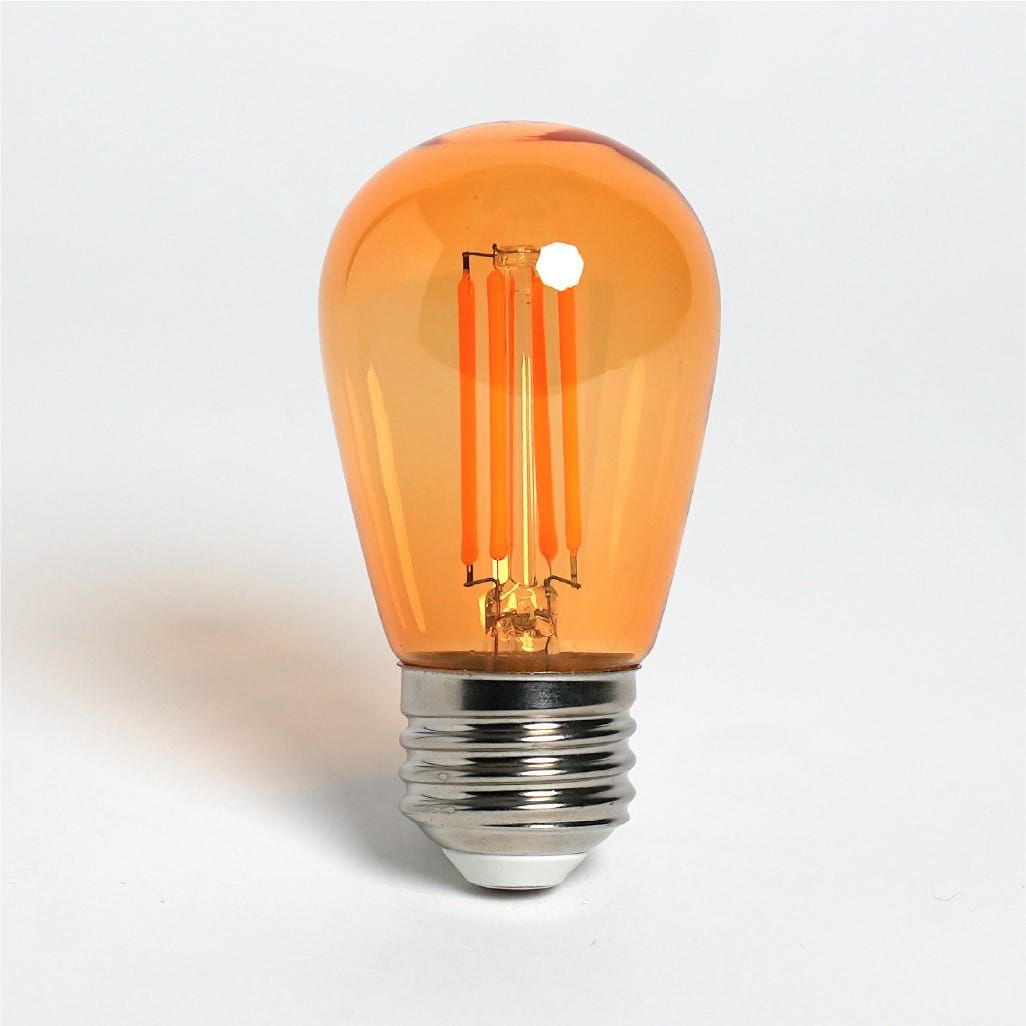 LED Filament Sign S14 Orange Bulb Medium (E26) Base 5W 200 Lumens Orange Dimmable Gen-4 LED Filament Sign S14 Orange Bulb Medium (E26) Base 5W 200 Lumens Orange Dimmable Gen-4