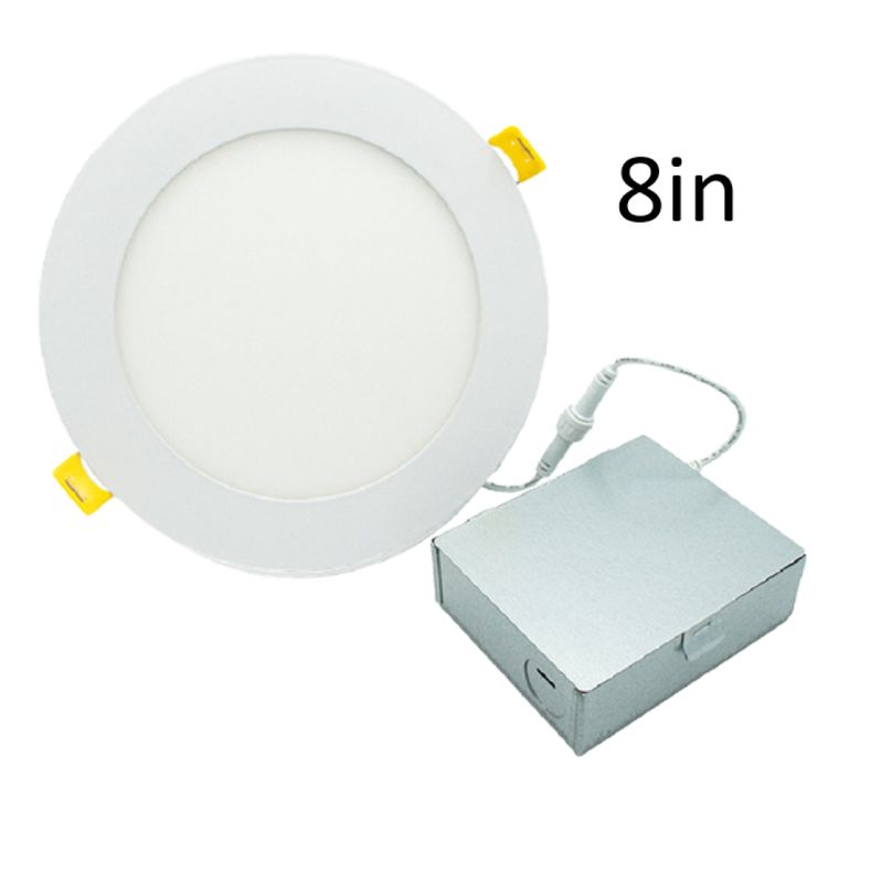 LED Select Slim Downlight 8in 18W Smooth Trim 2700K-5000K Color Selectable 1712-1768lm Dimmable JA-8