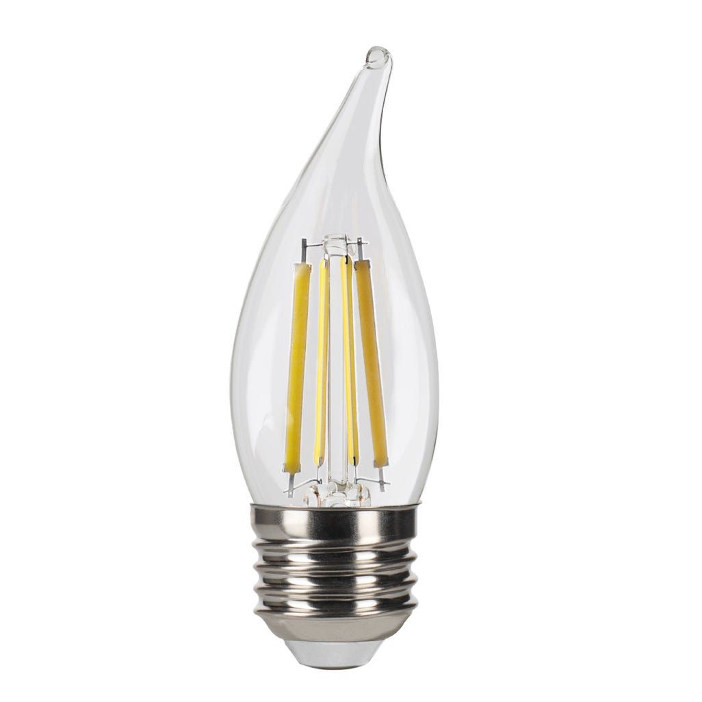 LED Filament Flame Tip CA11 Bulb Medium (E26) Base 3000K 8.8W 800 Lumens (75W Equiv) Clear Dimmable T20 Gen-4 LED Filament Flame Tip CA11 Bulb Medium (E26) Base 3000K 8.8W 800 Lumens (75W Equiv) Clear Dimmable T20 Gen-4