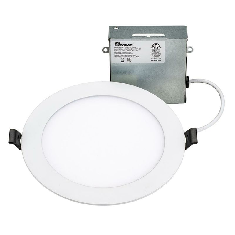 Topaz 6in Canless Recessed Downlight 12W 1000lm 5-CCT Select 120V 75W-Equiv