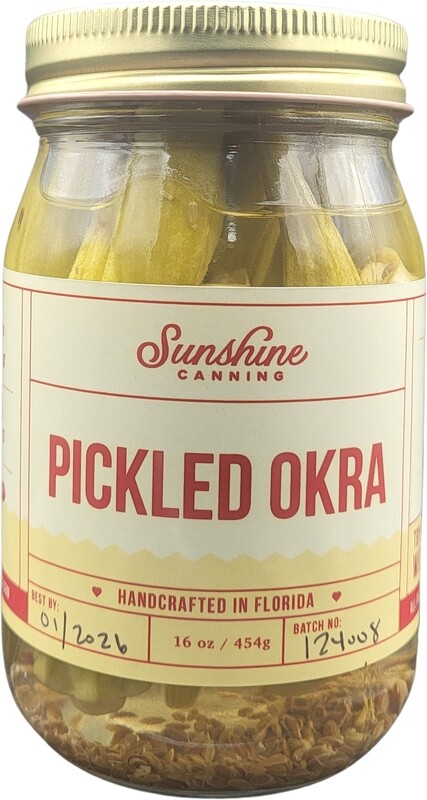 Spicy &amp; Tangy Pickled Okra: Garlic, Dill &amp; Chili Infused | Homemade Delight | Locally Handcrafted