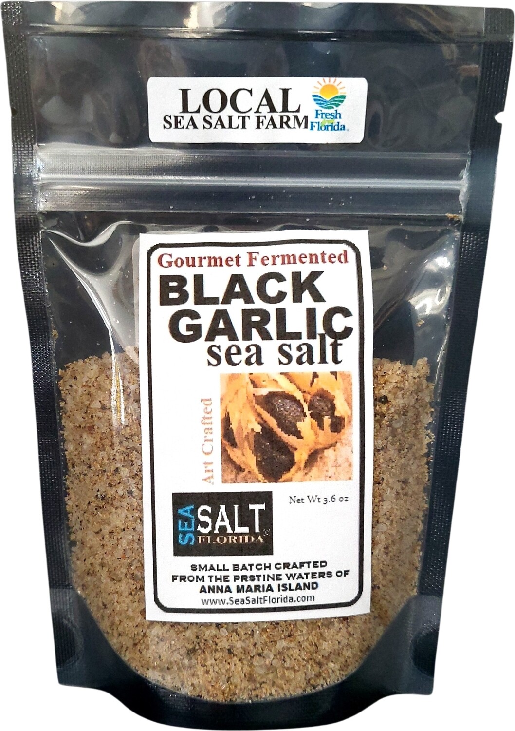 Sea Salt Florida Black Garlic Sea Salt: Gourmet Artisan Crafted Seasoning