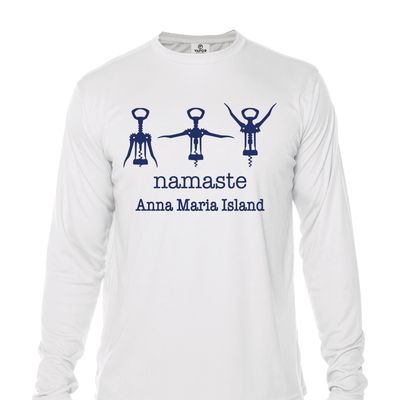 Vapor Unisex Long Sleeve UPF 50 Sun Shirt –Yoga Namaste Design Featuring Anna Maria Island