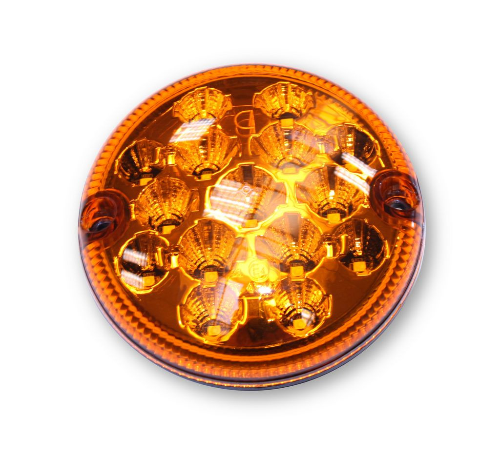 Fanale rotondo Arancione Direzione a led 12/24V diam.95mm per Camper