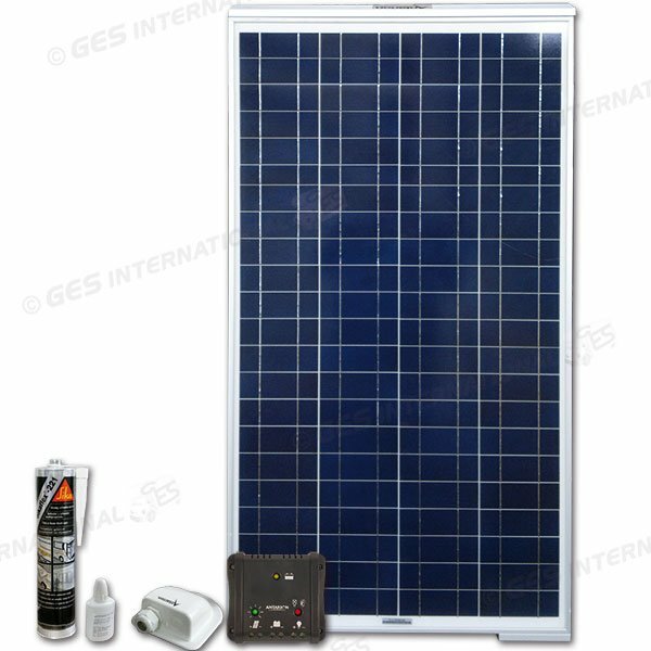 Kit pannello fotovoltaico monocristallino 140 W con regolatore per 1 batteria Camper