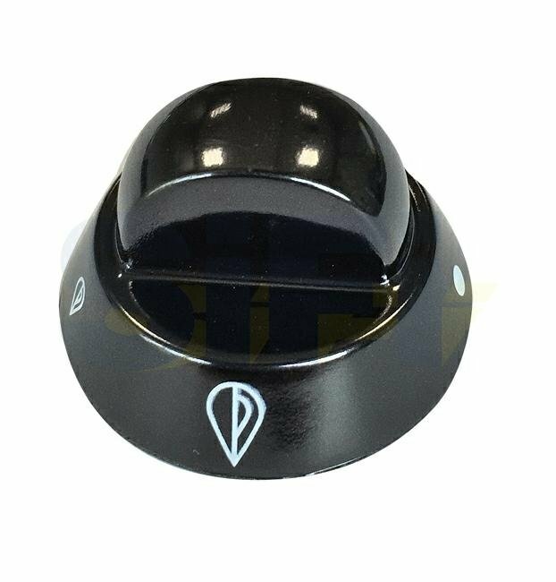 Manopola nera conica Smev con serigrafia per piano cottura Camper Caravan