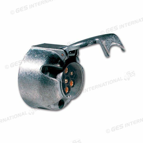 Presa 7 poli in Alluminio con coperchio Roulotte Rimorchio Carrello Caravan