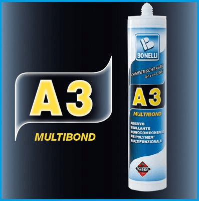 Sigillante A3 Multibond Adesivo 290 Nero Obl� Pannello Antenna Camper