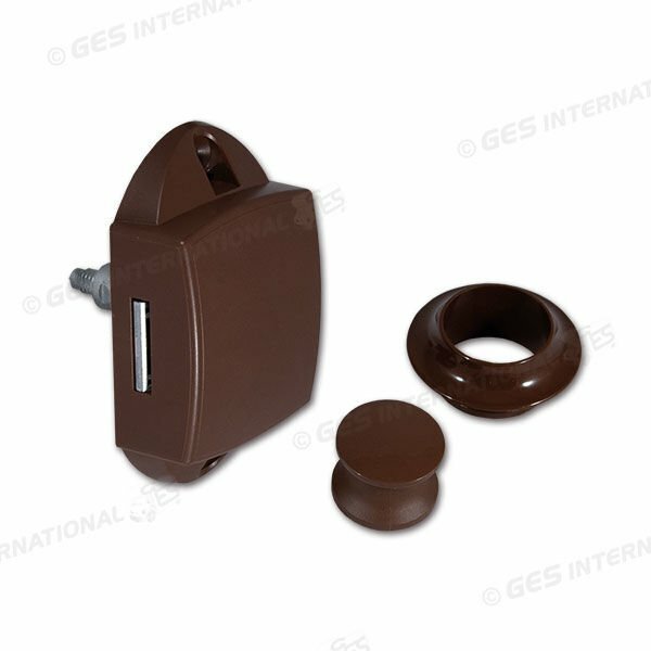 Push-Lock unilaterale rosetta pulsante Colore marrone  per Armadio Camper Caravan