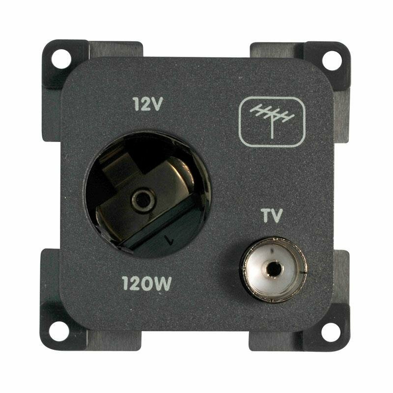 Kit Presa 12V auto Antenna TV MP12ATV + Cornice Grigio CBE Camper