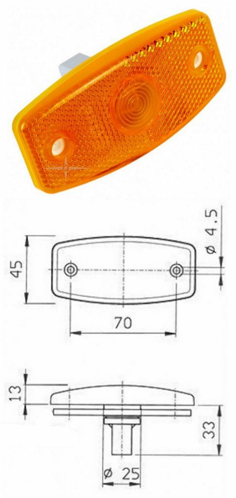 Luce Ingombro Fanalino laterale arancione Camper Roulotte Caravan