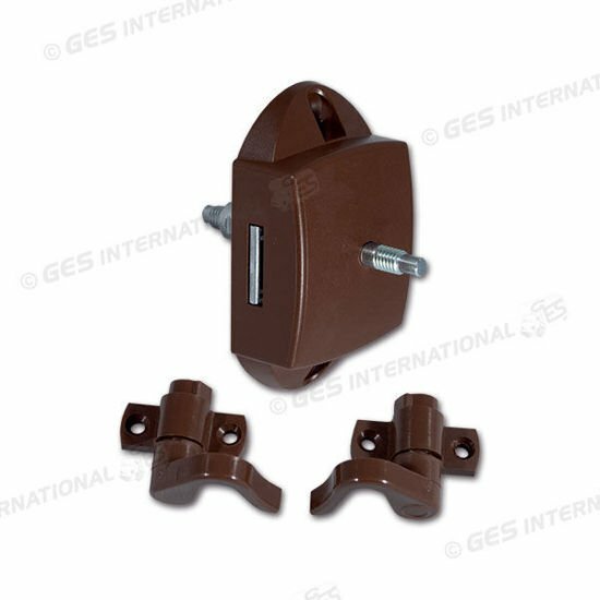 Push Lock bilaterale marrone con ganci per Armadio Porta Bagno Camper Caravan