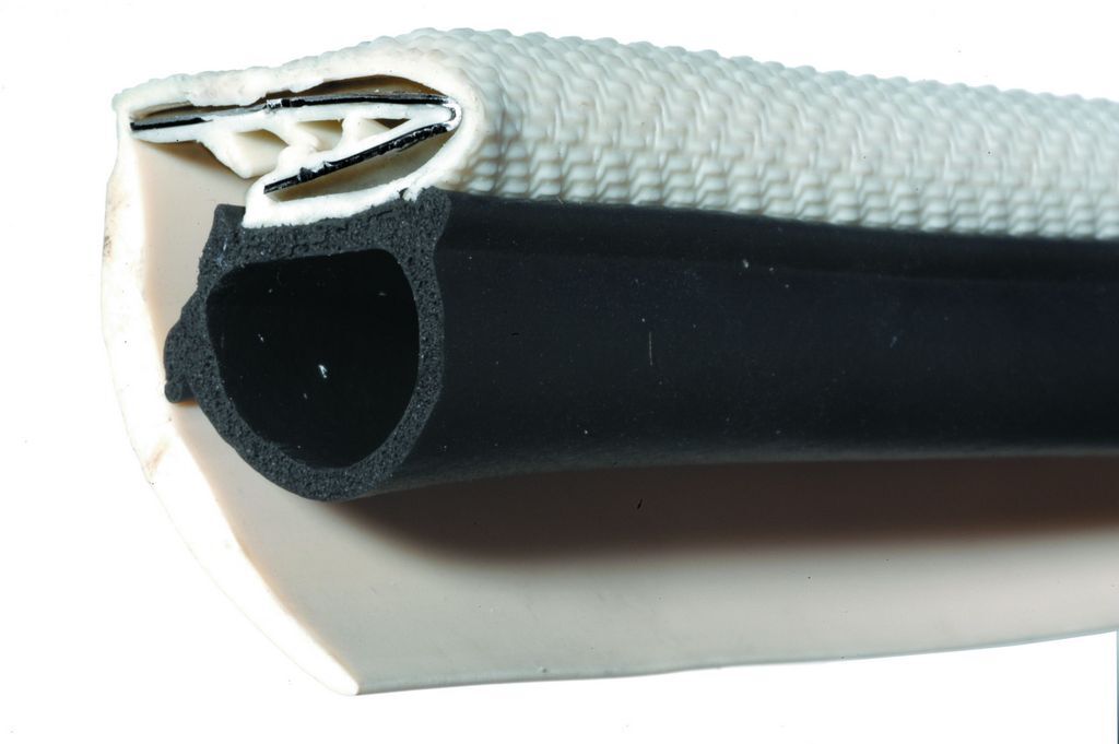 Guarnizione doppia armata beige-nero per sportelli
