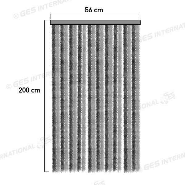 Tenda Porta Cellula in ciniglia Grigio Antracite Nero 56x200 Veranda Camper