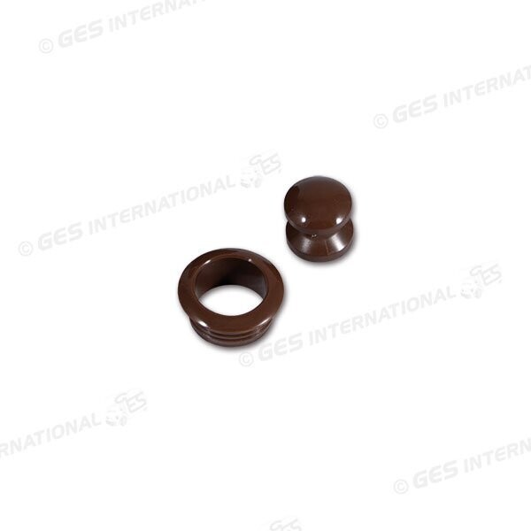 Mini pulsante e rosetta marrone -blister