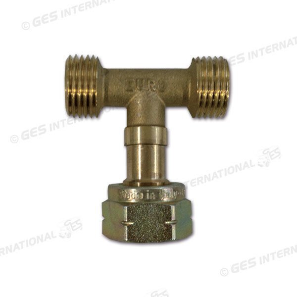 Raccordo gas 3 vie con dado centrale