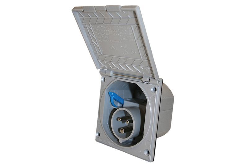 Presa Esterna Spina fissa 230 V grigio argento