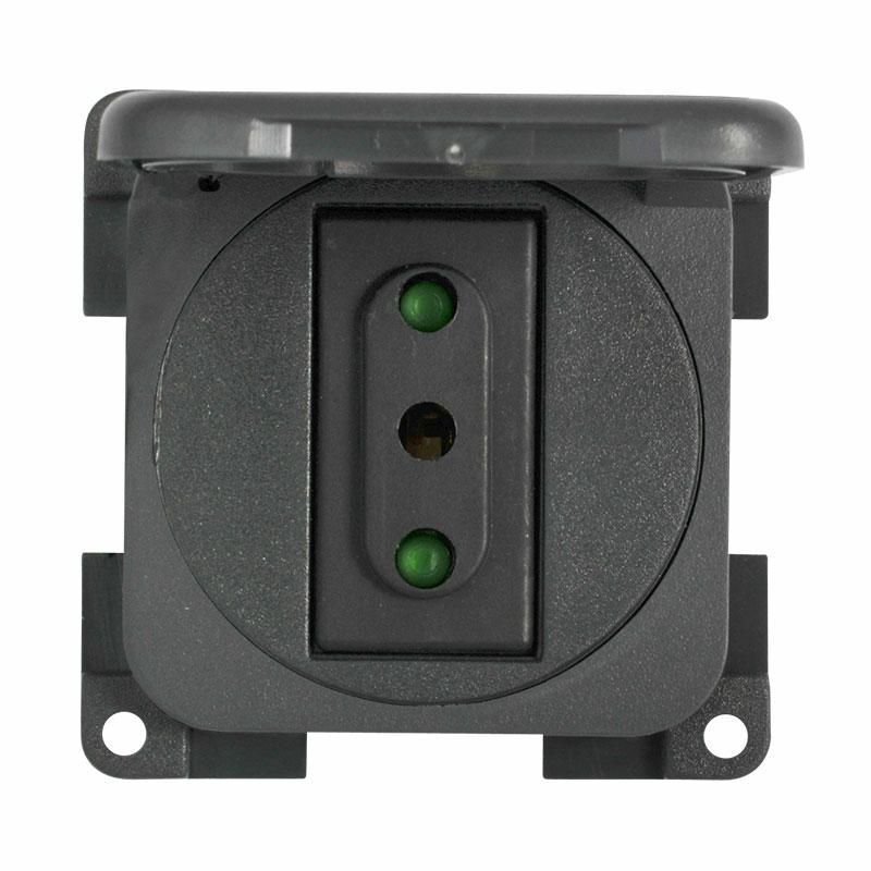 PRESA MP221 230V ITALIANA GRIGIA CON COPERCHIO