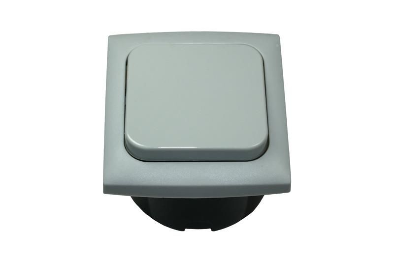 INTERRUTTORE + CORNICE C-LINE SINGOLA GRIGIO CHIARO