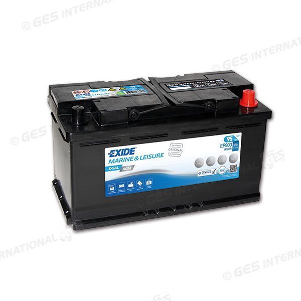 Batteria servizi AGM Exide 12V 95 Ah - H190 mm sotto sedile Ducato