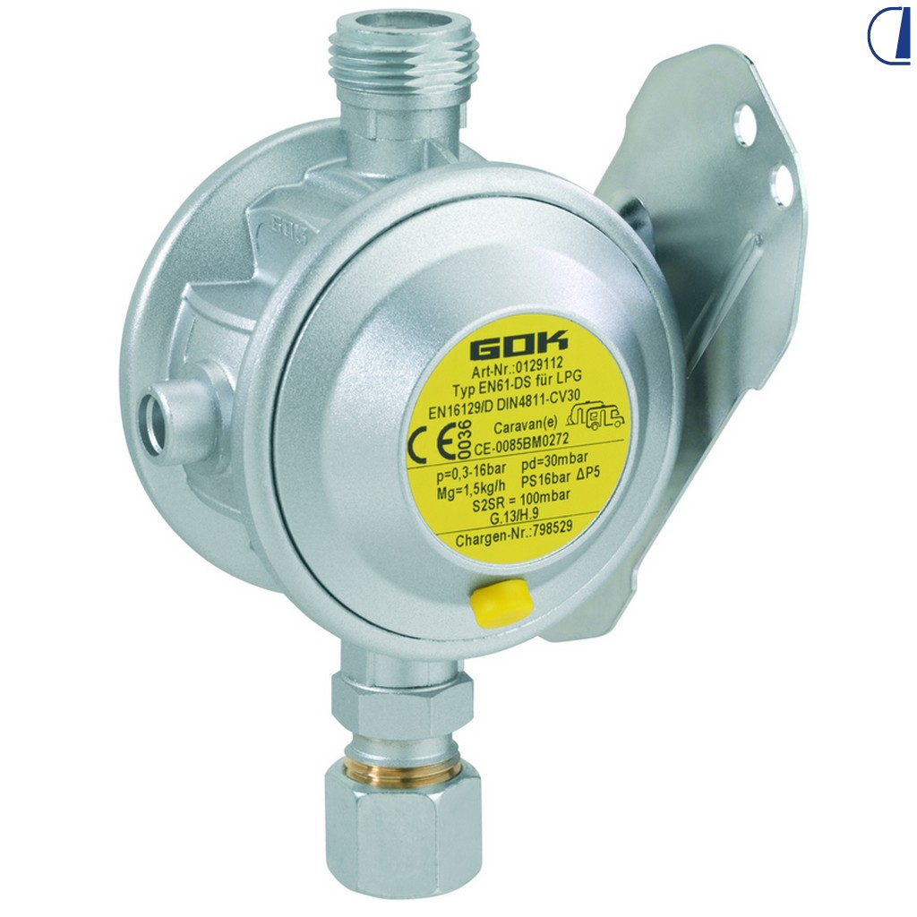 Regolatore Gas 30 Mbar 1,5KG diam. 10 mm Caravan Camper