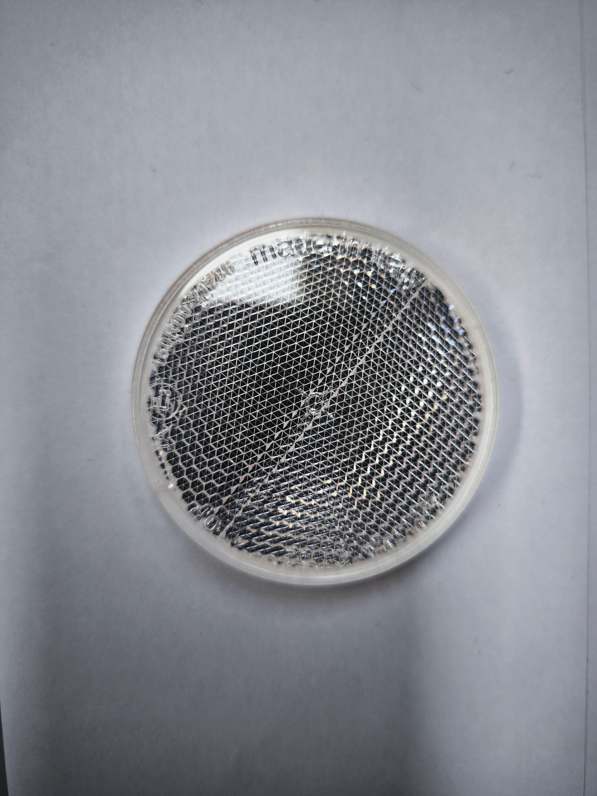 2 pz. Catadiottro Catarifrangente diam. 60 Bianco Adesivo Camper