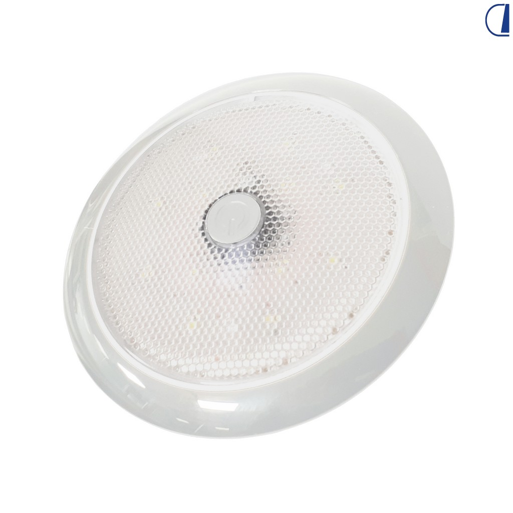 Luce garage bianca sottile con lente zigrinata